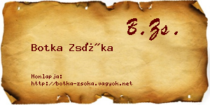 Botka Zsóka névjegykártya